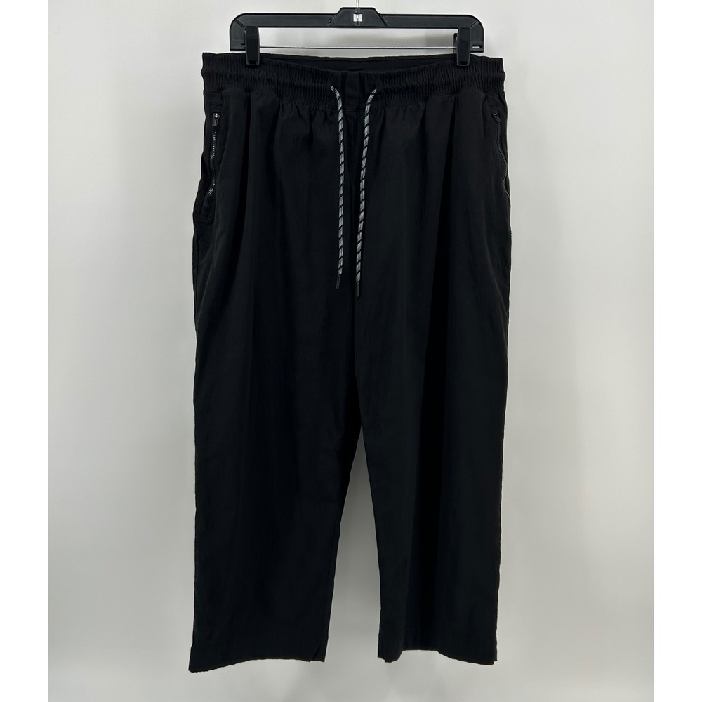 Athleta Trekkie Straight Crop Pants Womens 16 Black Ripstop Hiking Gorpcore